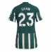 Manchester United Luke Shaw #23 Voetbalkleding Uitshirt Dames 2023-24 Korte Mouwen